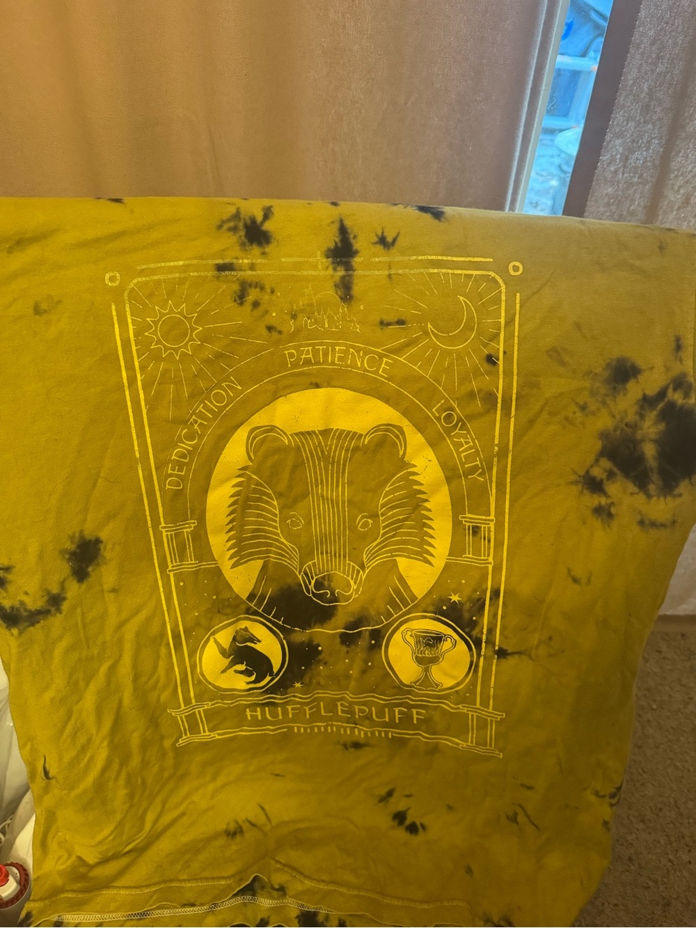 Hufflepuff Yellow Tie-Dye Short Sleeve Tee